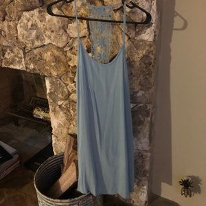 Blue boutique dress with intricate back